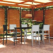 7 részes fekete és fehér kerti étkezőgarnitúra