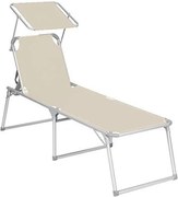 Napozóágy, nagyméretű fekvő napozószék, 65 x 200 x 48 cm, terhelhetőség 150 kg, bézs