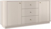 Vesper komód 160 cm fiókokkal lábazaton - kasmír / arany fogantyúk