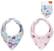 Gyermek előke/sál 2D szett BabyOno Virágos, lila/menta