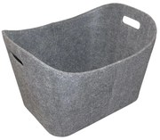 Nemez fa kosár fogantyúkkal 35x55 cm szürke