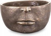 Virágtartó Fej Cement Arany Barna 18x38cm Arc