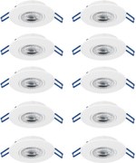 Eglo 300187 - SZETT 10xLED beépíthető mennyezeti lámpa GEDREZ LED/4,9W/230V átm. 9 cm fehér