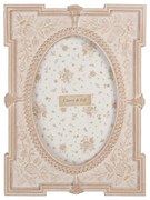Antikolt Rózsaszín képkeret rózsás díszítéssel 10x15 cm
