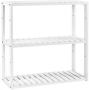 Bambusz polc fürdőszobába, konyhába, fehér 60x15x55cm