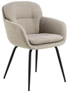 Bézs kárpitozott karfás étkezőfotel Dora – Actona