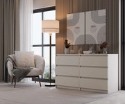 M6 140 fiókos szekrény, 138x75x40 cm, kasmír