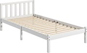 HOMCOM Fa Ágykeret Fejtámlával 90x190 cm-es Matrac számára (nem tartozik hozzá) 120 kg Teherbírás 198x96x70 cm Fehér | Aosom