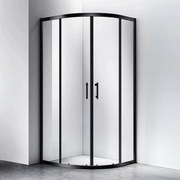 Murcia || Black íves zuhanykabin 100x100, 190cm, 6mm, NANO