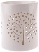Porcelán aromalámpa Heart tree fehér, 11 x 13 cm
