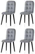 Retro Grey and Black étkezőszék szett, 4 db