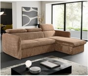 Bejárható sarokkanapé L-alakban, tárolóval, BEJA bézs, jobb oldali