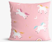 Goldea gyermek pamut párnahuzat - vidám egyszarvúak 40 x 40 cm