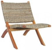 természetes kubu rattan és tömör mahagóni pihenőszék