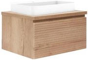 Fürdőszobaszekrény mosdókagylóval és fedőlappal Naturel Savona 98x43x44,8 cm tölgyfa halifax sakk-matt SAVONA100DHDU