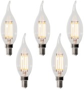 Set van 5 E14 dimbare LED lampen BXS35 helder 4W 450 lm 2200K