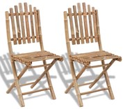 2 db összecsukható bambusz kerti szék