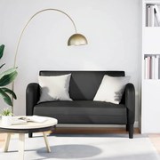 fekete műbőr loveseat kanapé 110 cm