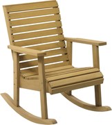Outsunny Ringató Szék Karfa nélküli Kerti Szék Pihenőszék Erkélyre, Teraszra, 130 kg teherbírás, Fenyőfa, Világos Barna 64 x 86 x 85 cm | Aosom