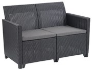 Claire 2 üléses műrattan kerti kanapé