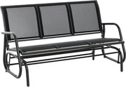Outsunny 3 Személyes Hinta Pad Kertben, Hintázó Mechanizmussal, Fém Kerti Pad, 300 kg Teherbírású Kertibútor, Kerthez és Teraszhoz, 147 x 70 x 85 cm S