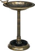Outsunny Kerti Madárfürdő Kültéri 72 cm Magasságú Madáretető 2 Szintes Tartályokkal, Retro és Elegáns Dizájn, Kültéri Madáritató Bronz | Aosom
