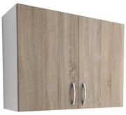 Benita 2 ajtós Felső konyhaszekrény Sonoma Tölgy-Fehér 80x30x60 cm