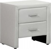 Éjjeliszekrény, ökobőrfehér, CASTEL