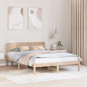 Fali Fejtámlás Ágykeret 140x200 cm tömör fenyőfából