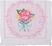 Fehér frottír konyhai törölköző rózsával 40x66 cm