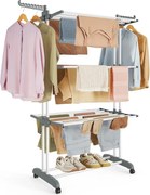 SONGMICS Nagyméretű ruhaszárító, 64 x 126 x 172 cm, fehér