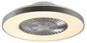 Ezüst színű mennyezeti ventilátor csillag effektussal 60cm LED-del, fényerőszabályzóval és távirányítóval - Climo