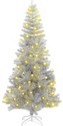 Mű karácsonyfák LED -es lámpákkal Ezüst 180 cm PET