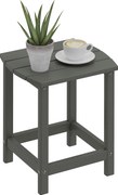 Outsunny kisasztal 48 x 37 x 46 cm, időjárásálló HDPE erkélyasztal, kültéri terasz- és kemping kiegészítő, szürke | Aosom