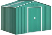Outsunny Kertiszerszám Tároló Sátor Külső 4,9 m² 277x195x192 cm Kerthez Kiváló Minőségű, Változó Ajtóval, Üvegszálas Tetőmegerősítéssel (Padló NEM Tar