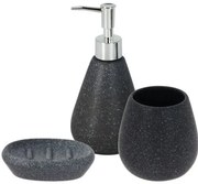 Dolomit fürdőszobai szett, 3 db, fekete