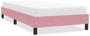 ágykeret matrac nélkül rózsaszín 80x220 cm bársony