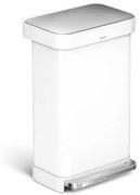 Szemétkosár szabadon álló Simplehuman Pedal bin 45 l fehér acél  fényes SHCW2027