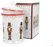 Karácsonyi diótörős porcelán keksztároló díszdobozban Christmas Nutcracker