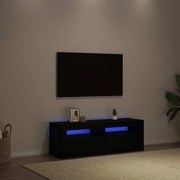 fekete tölgy szerelt fa TV-szekrény LED-ekkel 120x35x40 cm