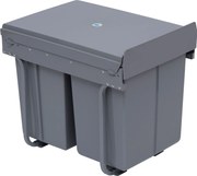 HOMCOM Beépíthető Hulladékgyűjtő 1 x 20L + 2 x 10L 3 Részes Kihúzható Hulladék Elkülönítő Rendszer Szürke | Aosom