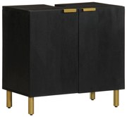 fekete szerelt fa fürdőszobai mosdószekrény 62 x 33 x 58 cm