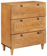 Széf fiókkal Világosbarna 60 x 33 x 75 cm tömör mangófa