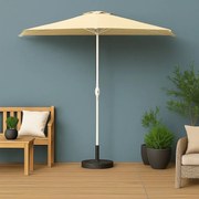 Balkon napernyő félkör alakú 270 cm bézs talp tok