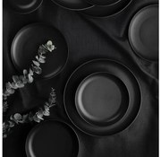 18 darabos fekete/porcelán étkészlet