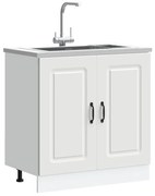 Mosogató aljzat szekrény Kalmar fehér 80x46x81,5 cm műanyag fa