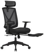 Ergonomikus irodai szék lábtartóval, maximális terhelés 150 kg, fekete