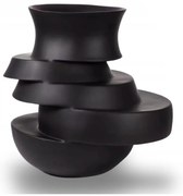 Váza 38x33x36 cm gyanta/matt fekete