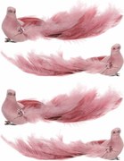 Rózsaszín páva klipszel, 25 x 8 x 6 cm, 4 darabosszett