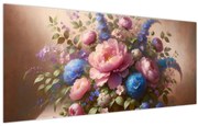 Kép - Asztal tele virágokkal (120x50 cm)